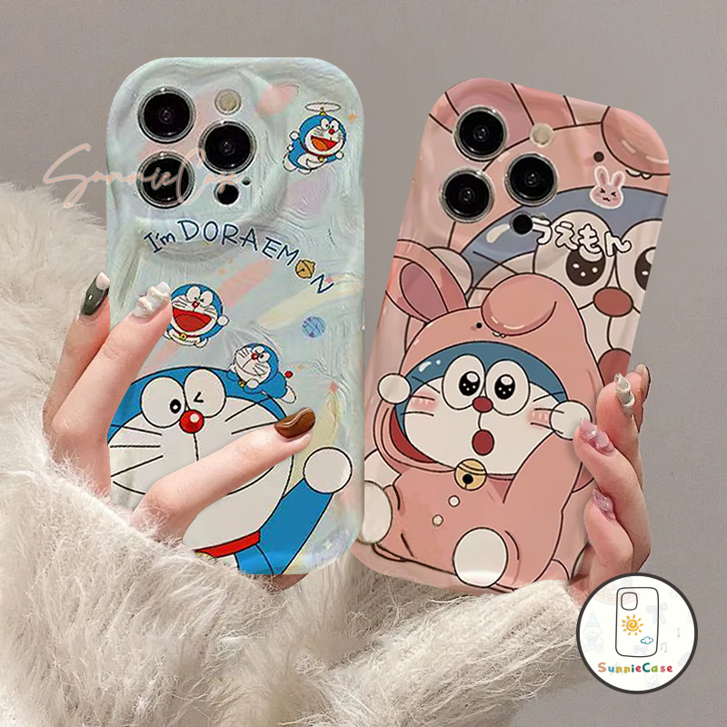 การ์ตูนตลกน่ารักโดเรมอนกรณีโทรศัพท์นุ่มเข้ากันได้ iPhone 15 11 14 13 12 Pro Max 7Plus 8 7 15 Plus X XR XS Max SE 2020