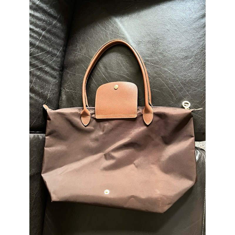 กระเป๋า Longchamp ไซส์ L หูยาว สีน้ำตาล  ของแท้ มือสอง