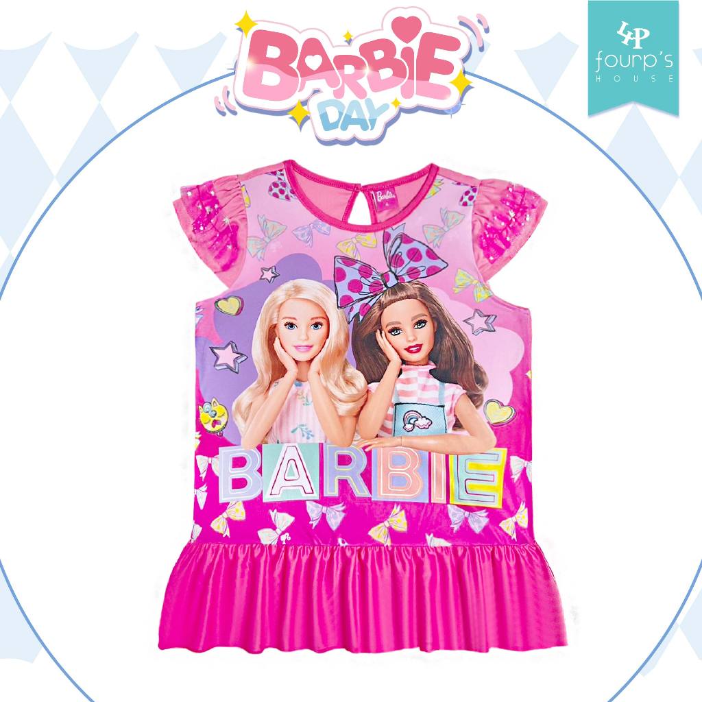 BARBIE : ELXZ1016 เดรสเด็กผู้หญิง ลิขสิทธิ์แท้