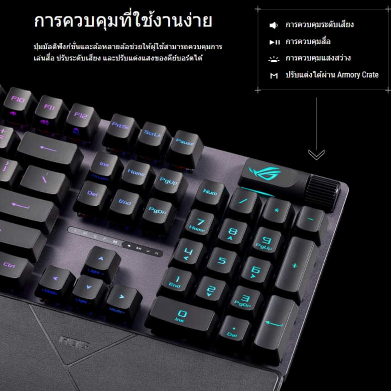 ASUS ROG STRIX SCOPE II RX RED/BLUE Gaming Keyboard แป้นภาษาไทย