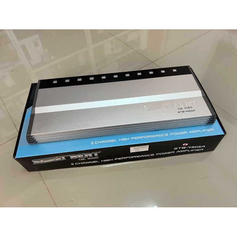 4500บาท 5Ch Class AB 85x4Ch+200x1Ch ยาว 48Cm กว้าง 20Cm แอมป์ติดรถยนต์