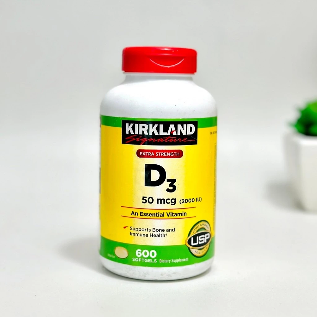 Kirkland Signaure vitamin D3 50mcg(2000iu) 600 Softgel วิตามินนำเข้าจากอเมริกา
