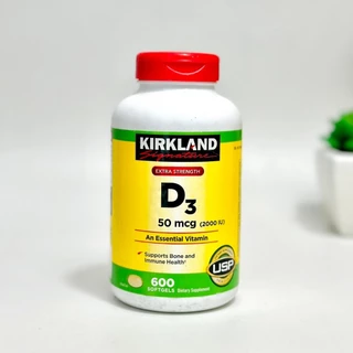 Kirkland Signaure vitamin D3 50mcg(2000iu) 600 Softgel วิตามินนำเข้าจากอเมริกา