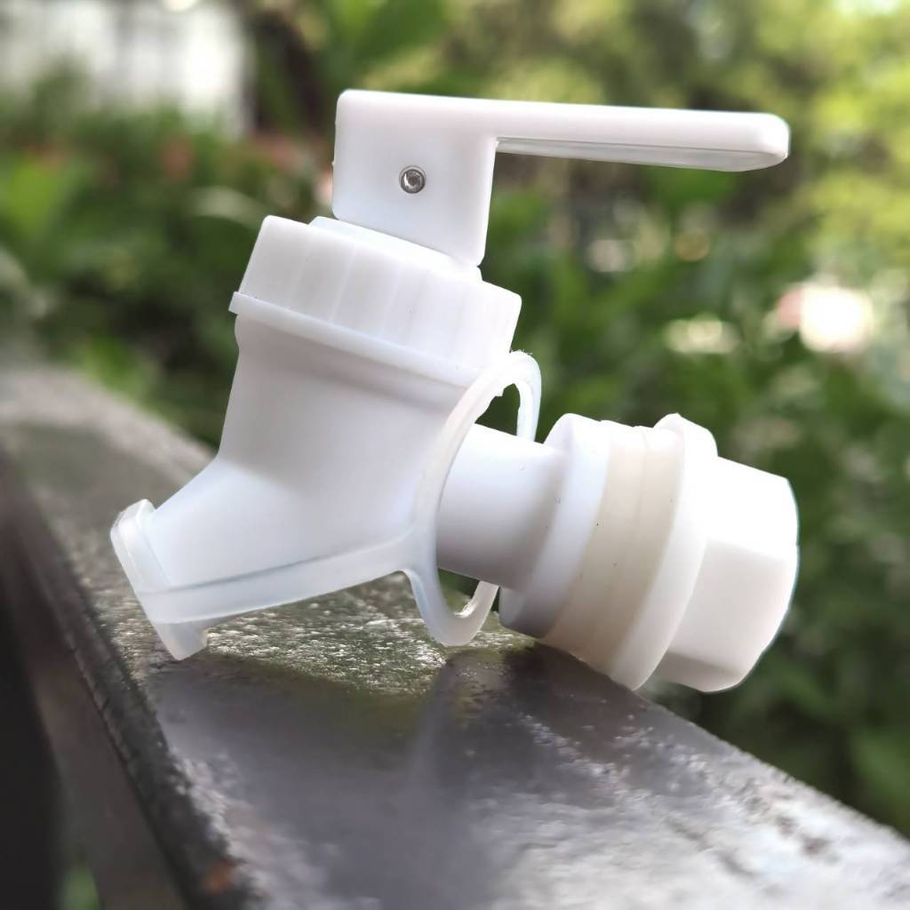 KW: Tap-white 16 mm ก๊อกน้ํา แบบกด 1 ชิ้น พร้อมฝาครอบกันฝุ่น สําหรับก๊อกขวดไวน์ แก้ว อกน้ำตู้น้ำดื่ม ถังน้ำดื่ม 16มิล