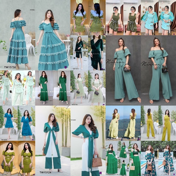 ส่งไว 1-2วันถึง#ชุดสีเขียว 800แบบ #เดรสลูกไม้#จั้มเขียว#เซ็ทเขียว#ใส่ทำบุญ#ใส่เที่ยว#ใส่ออกงาน #งานแต่ง #งานบวช#