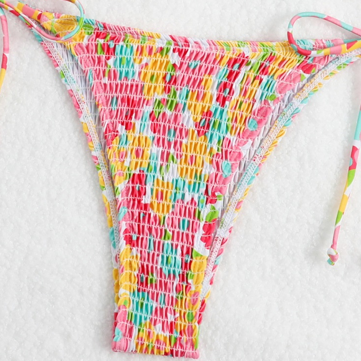 swim girlชุดว่ายน้ําลายดอกไม้ บิกินี่ bikini ทูพีช เหมาะสำหรับสาวเซ็กซี่ ผ้าอัดพลีทเกรดพรีเมี่ยม#0144 - รูปที่ 7