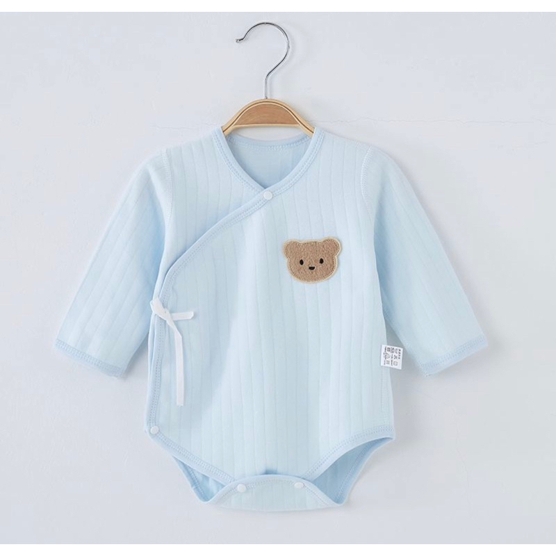 AM🤎เสื้อเด็กเเรกเกิดถึงสามเดือน เสื้อเด็กอ่อนเเบบผูก หมวก ลายน้องหมี - รูปที่ 5