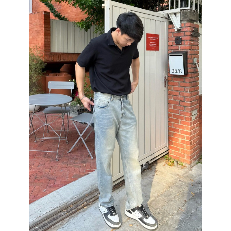 08 Bro jeans (790.-) “พร้อมส่ง“ กางเกงยีนส์ผู้ชายขากระบอกเล็ก สีเฟดสวย เนื้อยีนส์นิ่มใส่สบาย - รูปที่ 5