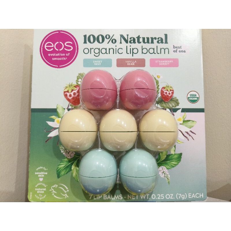 แยกขาย EOS organic lip palm 100% natural ลิปปาร์มรูปไข่ แยกขาย