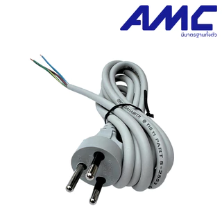 AMC สายไฟมาตราฐาน พร้อมหัวปลั๊ก 3 ขา สีเทา (VCT) มาตราฐาน มอก. 1-5 เมตร PC07XXG