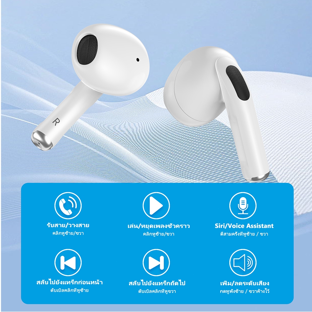 GOOJODOQ หูฟังไร้สาย J201 หูฟัง Bluetooth หูฟังบลูทูธ 5.3 พร้อมไมโครโฟนในตัว เสียงดี IPX5 ลดเสียงรบกวน