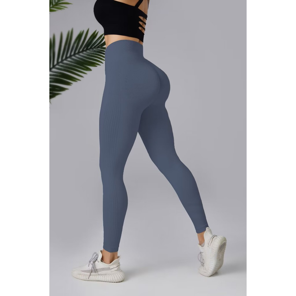 🔥【เตรียมส่ง】🔥(Yoga)กางเกงโยคะกางเกงกีฬาขายาวเอวสูงผ้าถักไร้ตะเข็บกีฬาขายาวระบายอากาศได้ดี - รูปที่ 3