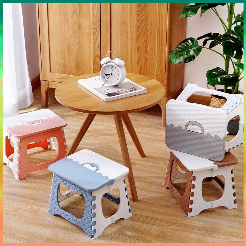 อุจจาระ เก้าอี้พับ สตูลพลาสติกหนา แบบพกพา อเนกประสงค์ Baby Foldable Chair