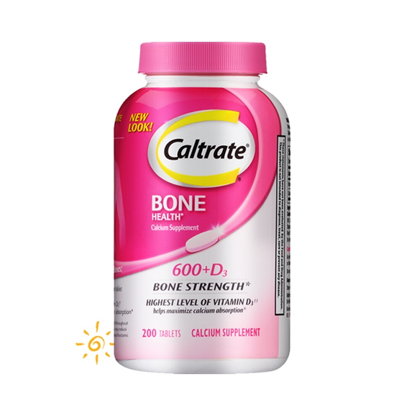 Caltrate แท็บเล็ตแคลเซียม วิตามินดี แคลเซียมคาร์บอเนต 600+D3 Bone Strength Health Calcium 200 Tablet