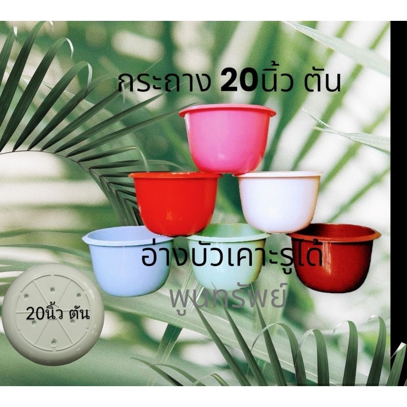 กระถางพลาสติก 20นิ้ว กระถางอ่างบัว (สี)