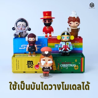 มินิคอนเทนเนอร์ กล่องคอนเทนเนอร์จิ๋ว มีฝาเปิดใส่ของ วางโมเดล แข็งแรง ซ้อนทับได้ กล่องเก็บของ ตกแต่งบ้าน mini container