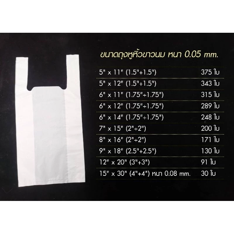 ถุงหูหิ้วขาว(HD) บรรจุ1กิโลกรัม