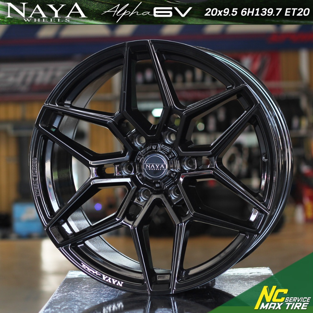 ล้อแม็กขอบ20 / Cosmis NAYA Alpha 6V / SUV PPV / 20x9.5 6H139.7 ET20 / ล้อแม็กสีดำเงาทั้งวง / NCmaxti