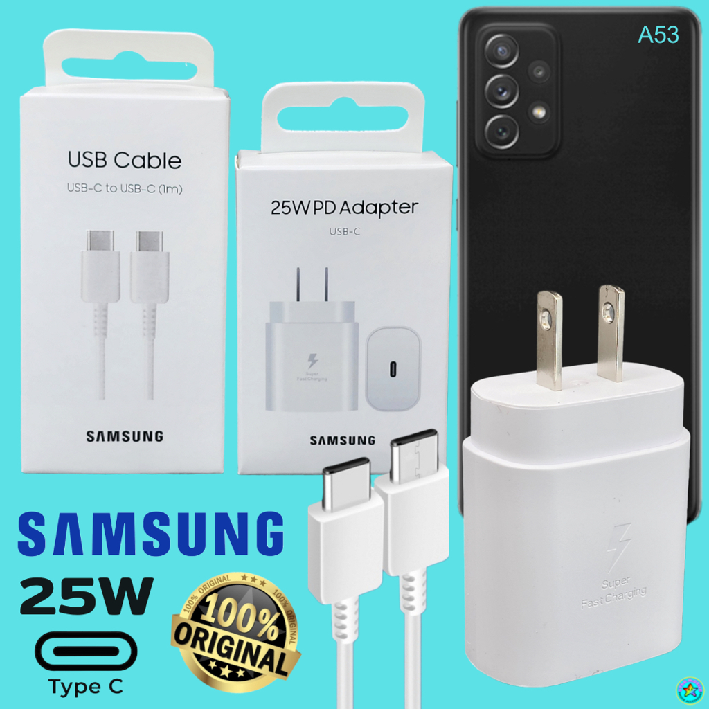 ที่ชาร์จ Samsung 25W (US) หัว+สาย Usb-C Type-C 1-1.8ม. สำหรับ ซัมซุง A53 Adaptive Fast Charging ชาร์จด่วนแบบพิเศษ