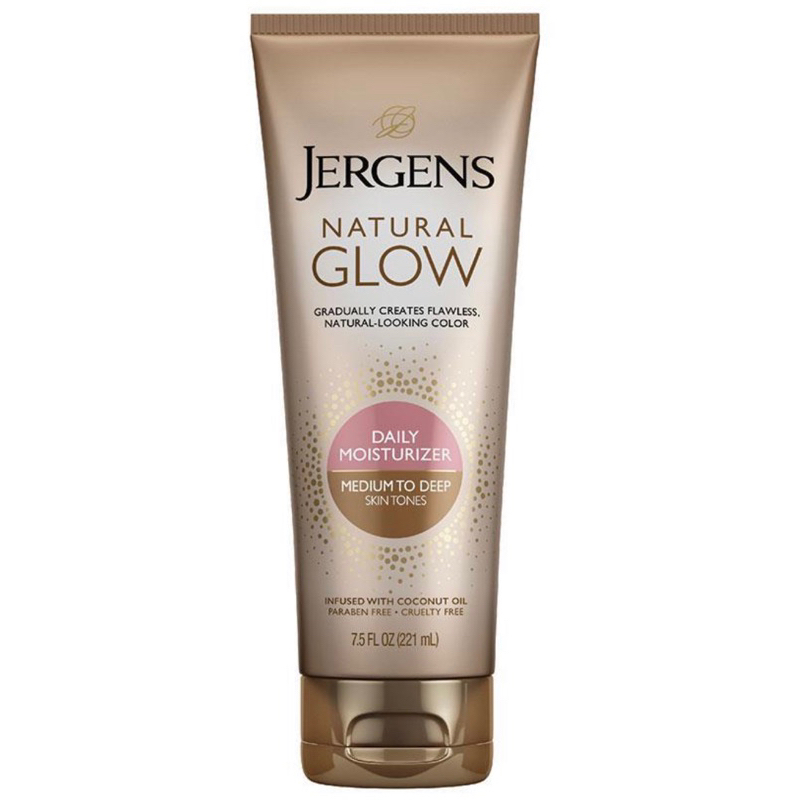 โลชั่นเปลี่ยนผิวเป็นสีแทน Jergens Natural Glow Daily Moisturiser Medium To Deep Skin Tones 221ml