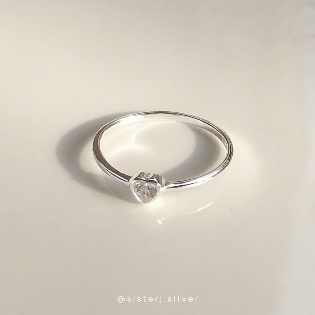 Mini Heart Cz Ring | silver925 | แหวนหัวใจเงินแท้เพชร cz | Sister J