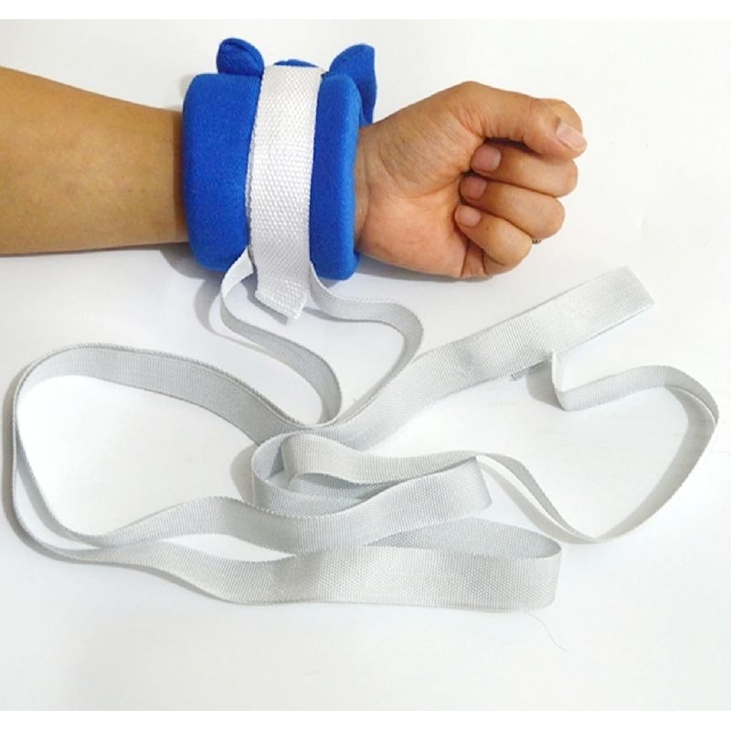 สายรัดข้อมือ ข้อเท้า บุฟองน้ำ สำหรับผู้ป่วยนอนเตียง ป้องกันดิ้น ป้องกันการดึงสายต่างๆ เชือกยาวสำหรับผูกเตียง ฟองน้ำนุ่ม