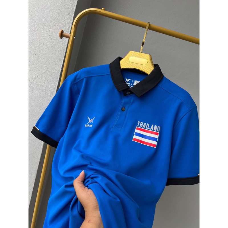 vins PL-221เสื้อโปโลพร้อมธงชาติไทยแลนด์ คอปก แขนสั้น เนื้อผ้าบางเบา ใส่สบาย