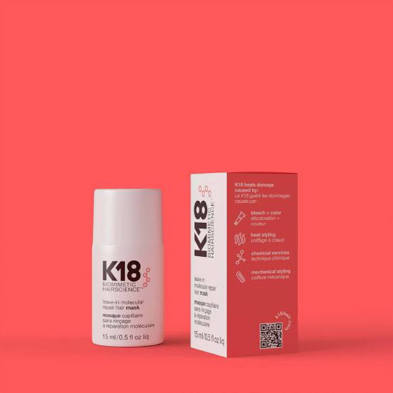 k18 leave-in molecular repair hair mask 15ml