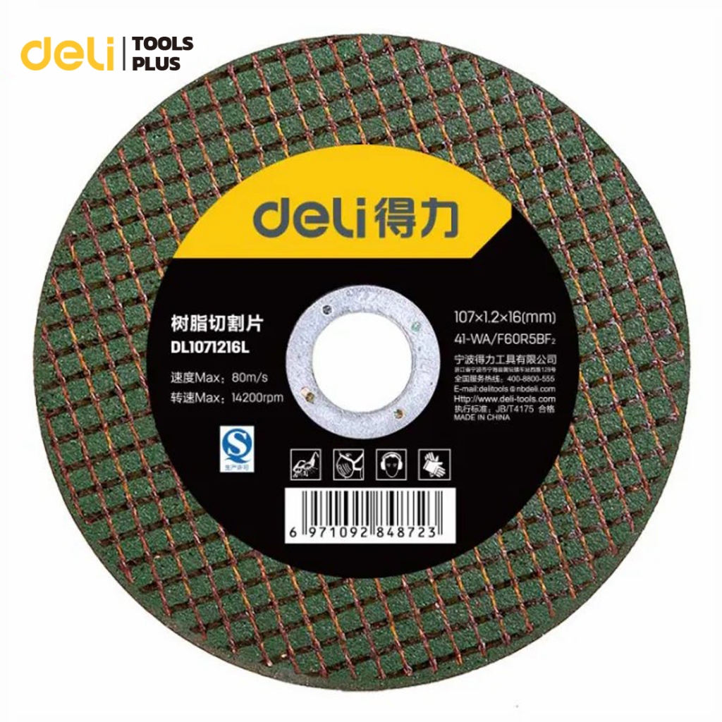 Deli ใบตัดเหล็ก ใบตัดบาง 107mm ความหนา 6mm มีคุณภาพ แข็งแรง ทนต่อการสึกหรอ ไม่หักง่าย Angle Grinder Wheel