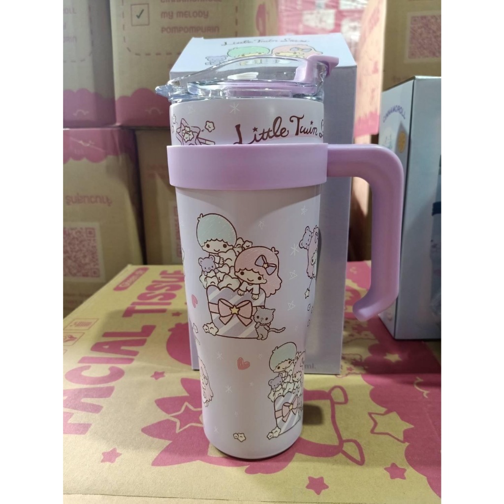 [PP Everything]✨แก้วเก็บความเย็น Sanrio แบบหูจับ ขนาด 1200ml. 40Oz. งานสแตนเลสหนา เกรดพรีเมี่ยม แถมหลอด