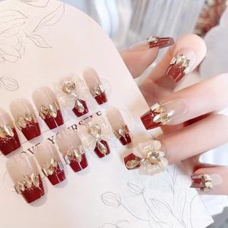 【สินค้าใหม่DD246] พร้อมส่งในไทย แฟลชเจาะเล็บปลอม เล็บปลอมกันน้ำ กล่องละ 24 ชิ้น เล็บปลอมสำเร็จรูป