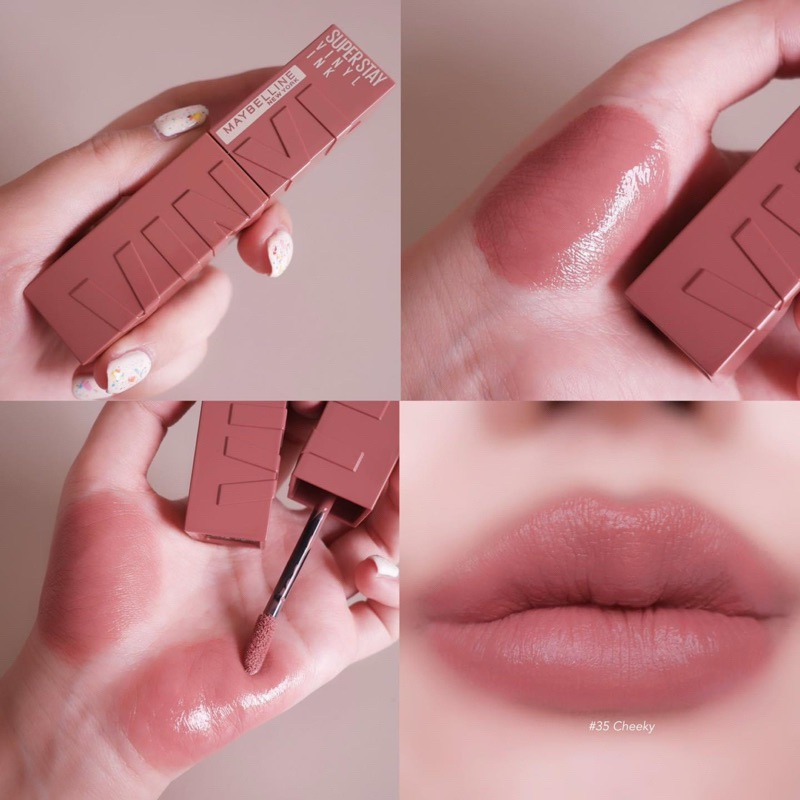 Maybelline Superstay Vinyl #35 Cheeky ชมพูนู๊ดแบบนัว สวย จึ้ง ฉ่ำ ติดทน