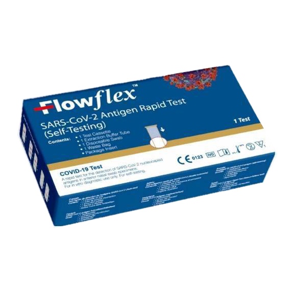 Flowflex กล่องน้ำเงิน ตรวจจมูกก้านสั้น 6 test (1กล่อง1เทส) Home use แหย่ปลายจมูก ATK ชุดตรวจ โควิด19 (Nasal) Sars-Cov-2