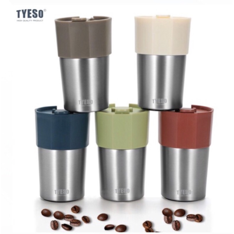 แก้วกาแฟ สแตนเลส ฝาล็อค เก็บความเย็น เก็บความร้อน เก็บอุณหภูมิ Tyeso coffee Stainless steel lock cover