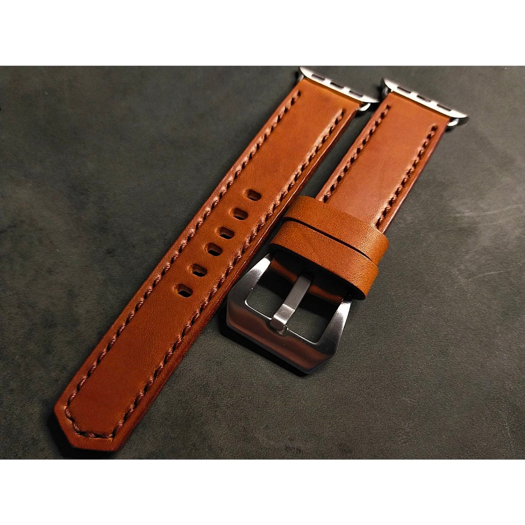 More Leather สายนาฬิกาสำหรับ Apple watch series 7/6/5/4/3/2/1/se สายนาฬิกาหนังแท้, Apple watch band