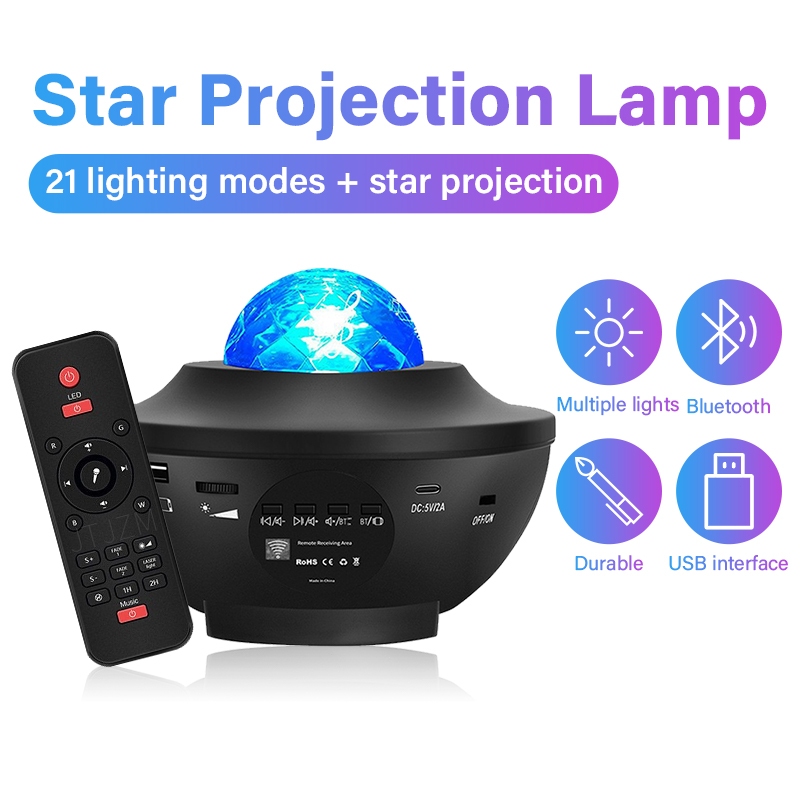 โคมไฟ มีโปรเจคเตอร์ LED ลำโพงบลูทูธ ไฟแต่งห้อง usb sky projector ไฟตกแต่งห้อง โคมไฟดาว ไฟตกแต่งบ้าน