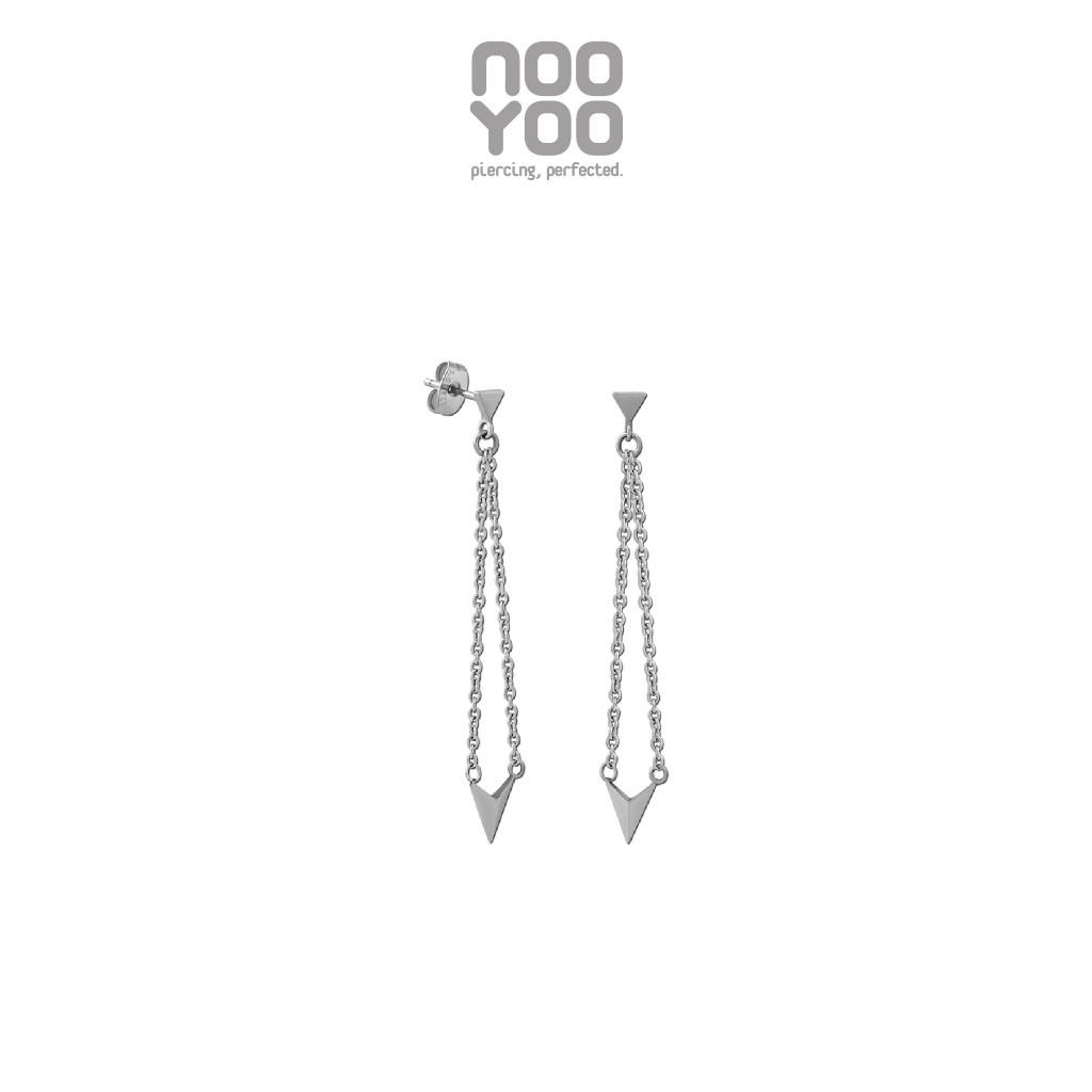 NooYoo ต่างหูสำหรับผิวแพ้ง่าย TRIANGLE Dangle Surgical Steel