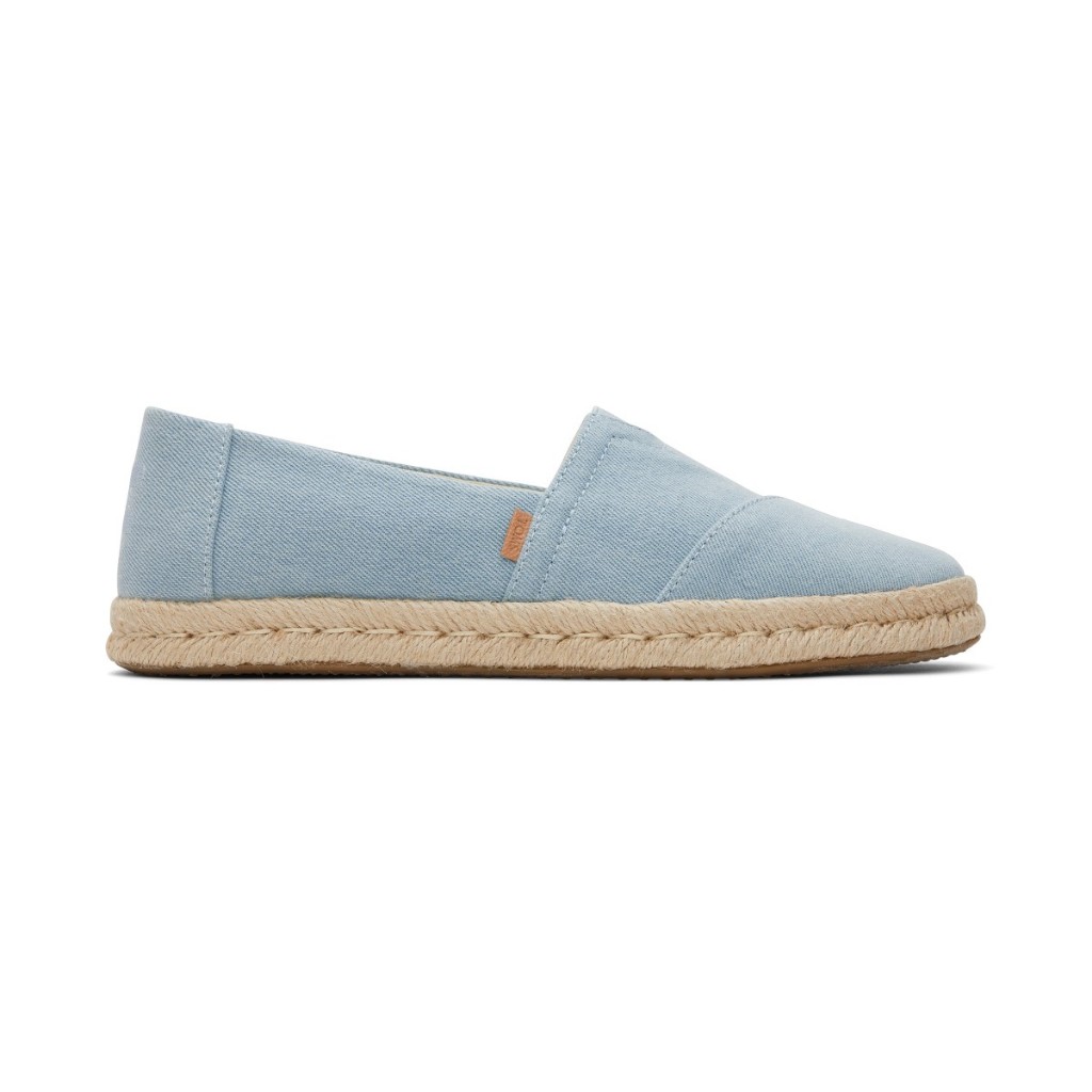 TOMS รองเท้าลำลองผู้หญิง สลิปออน รุ่น Alpargata Rope sole 2.0 Pastel Blue Washed Denim (CG) รองเท้าลิขสิทธิ์แท้