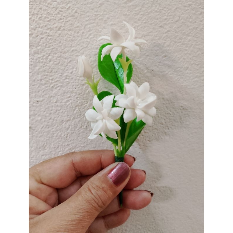 ดอกมะลิลางานดินปั้นปลายลวด