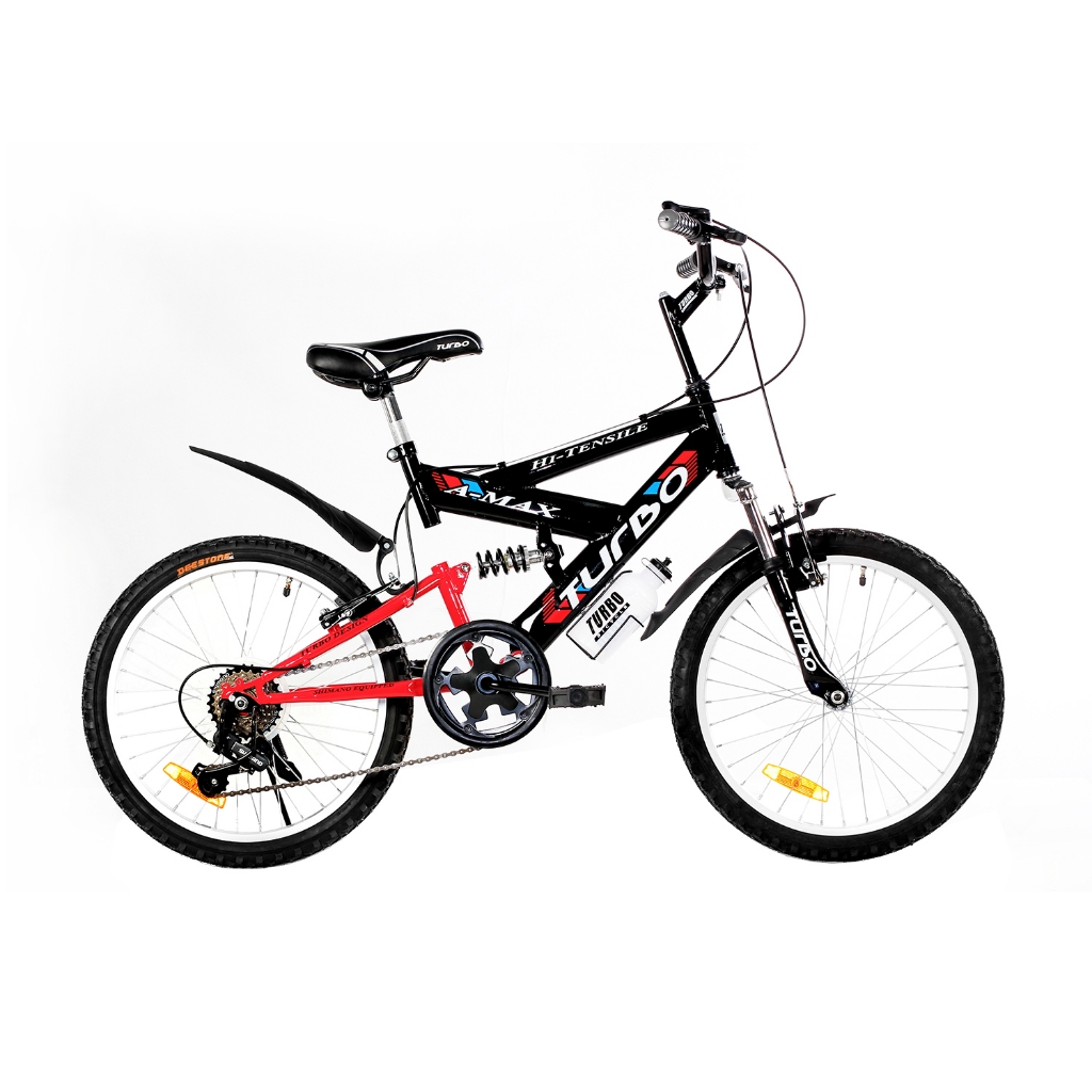[เกียร์ Shimano + โช๊คหน้า–หลัง] จักรยานเด็ก 20 นิ้ว Turbo A-MAX ทรงเสือภูเขา ขี่นุ่ม ลุยได้ เท่ห์สุ