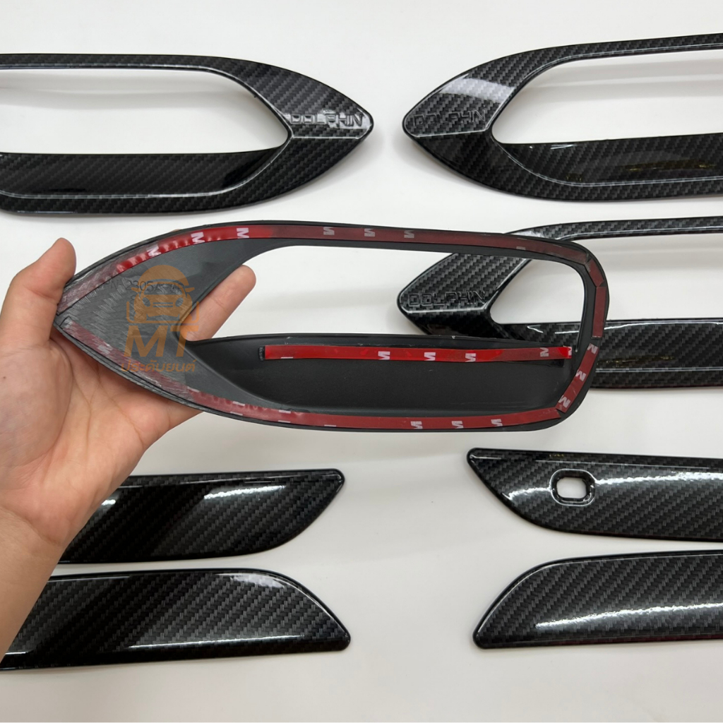 เบ้าประตู มือจับประตู แต่ง BYD Dolphin กันรอยประตู คาร์บอนดำ - รูปที่ 2