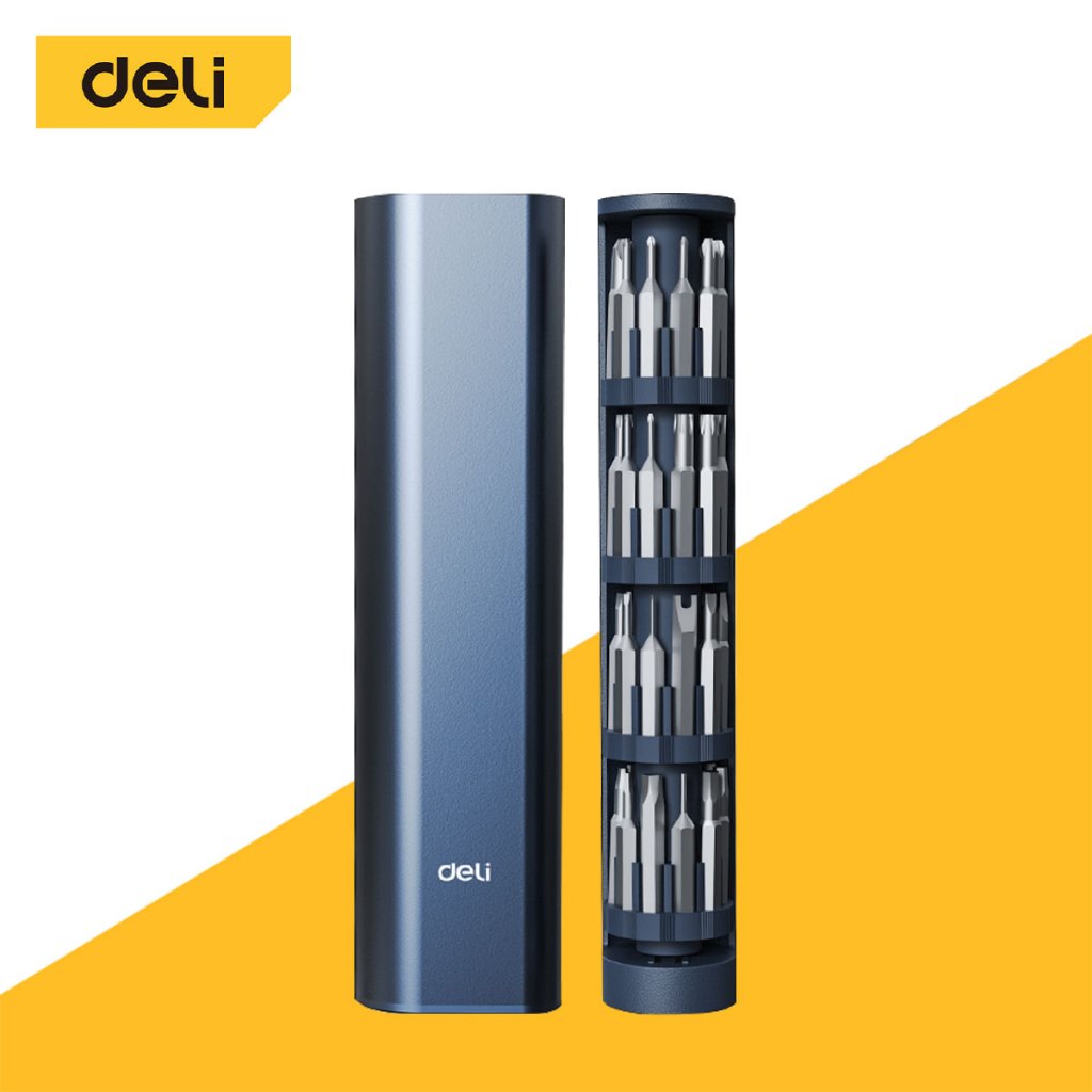Deli ชุดไขควง ชุดไขควงแม่เหล็ก 44IN1 สำหรับซ่อมแว่นตา นาฬิกา หัวแม่เหล็ก จับถนัดมือ 44ชิ้น screwdriver