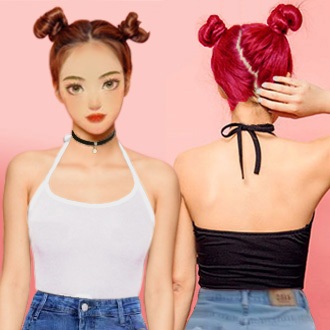 เสื้อผูกคอ โชว์หลัง เสื้อคล้องคอ สายเดี่ยว พร้อมส่งในไทย