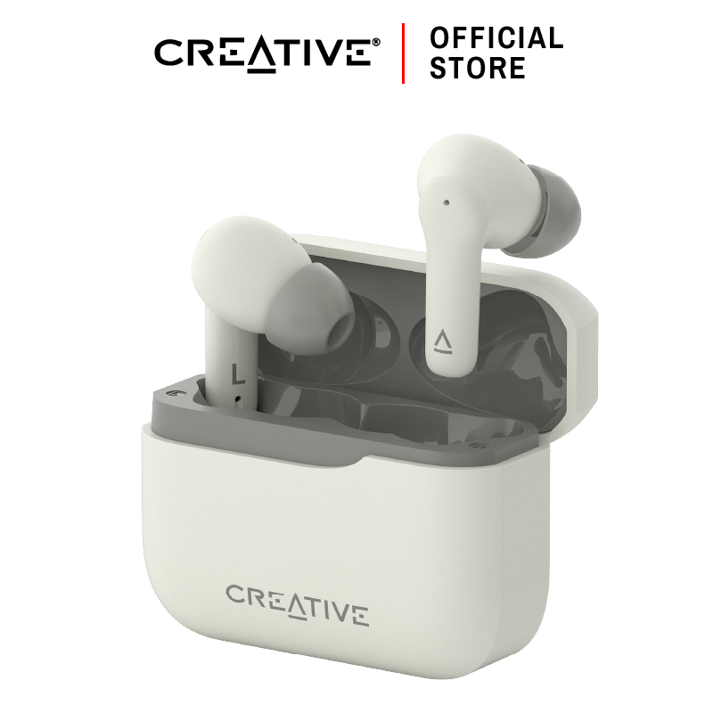CREATIVE หูฟัง Zen Air Plus (สีครีม) หูฟังอินเอียร์แบบ True Wireless น้ำหนักเบา พร้อมด้วย Bluetooth® LE Audio