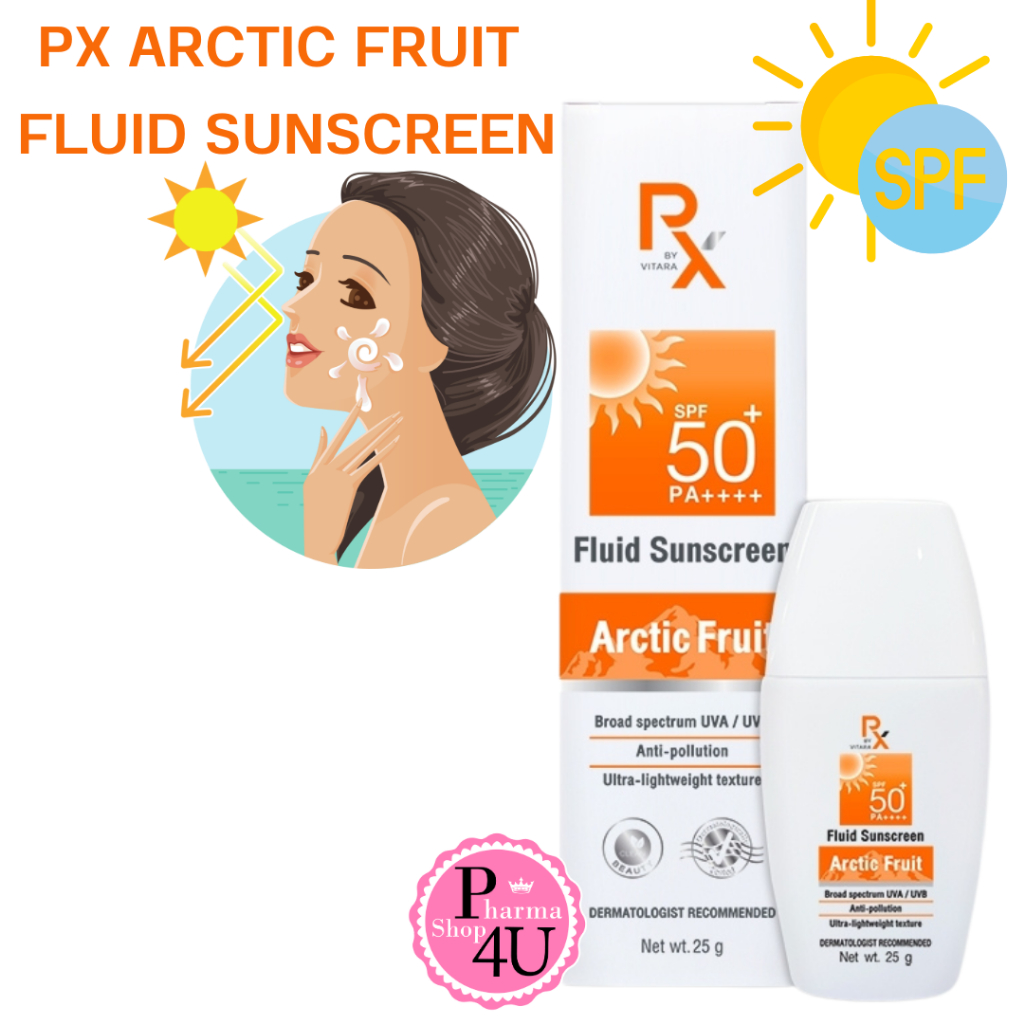 VITARA PX Fluid Sunscreen Arctic Fruit SPF50+ ไวทาร่า พีเอกซ์ อาร์กติก ฟรุ๊ต 25 กรัม [11425]