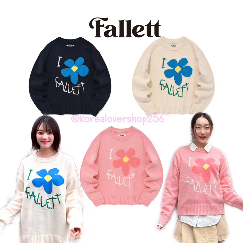 (พรีเกาหลี🇰🇷) Fallet Drawing flower knit แท้จากเกาหลี🇰🇷