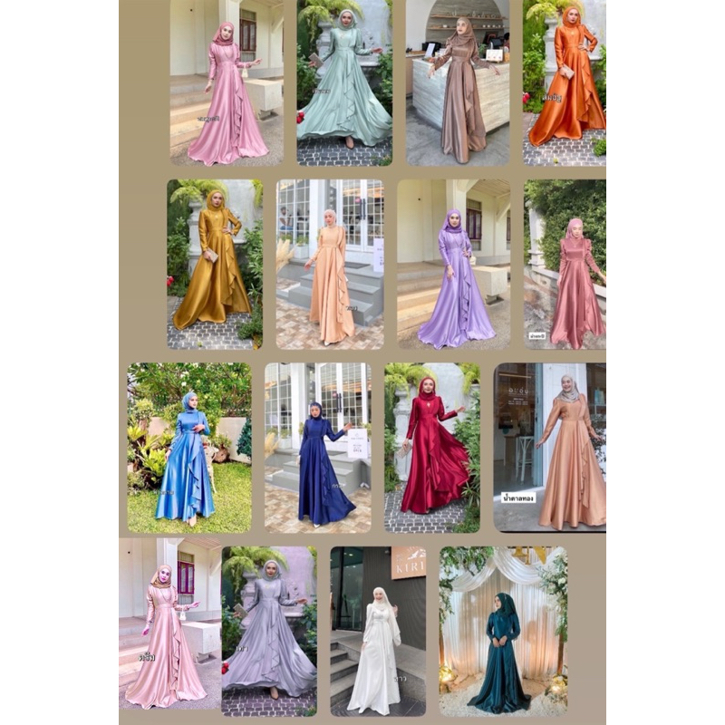 เดรสเจ้าหญิงสะใบสวยสง่า แต่งกระดุมปั้มจัดเต็มสวยหรู งานตัดเย็บพรีเมี่ยม พร้อมส่ง