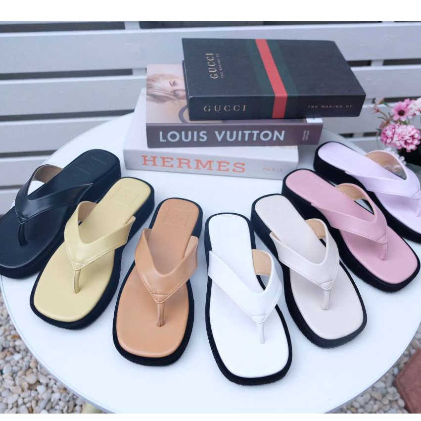 รองเท้าแตะสไตล์เกาหลี แบบหนีบสีพลาสเทล ราคาถูกที่สุด บวก 1 ไซร์