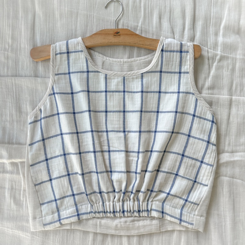 เสื้อจั๊มเอว เสื้อแขนกุด ผ้าสาลู2ชั้น ญี่ปุ่น รูปที่ 4