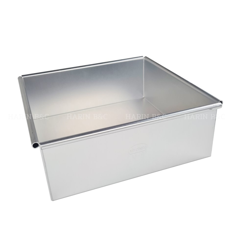 พิมพ์เค้กสี่เหลี่ยม 8นิ้ว ถอดก้น / ไม่ถอดก้น   8inch Cake Pan Normal Type / Removable Bottom Type